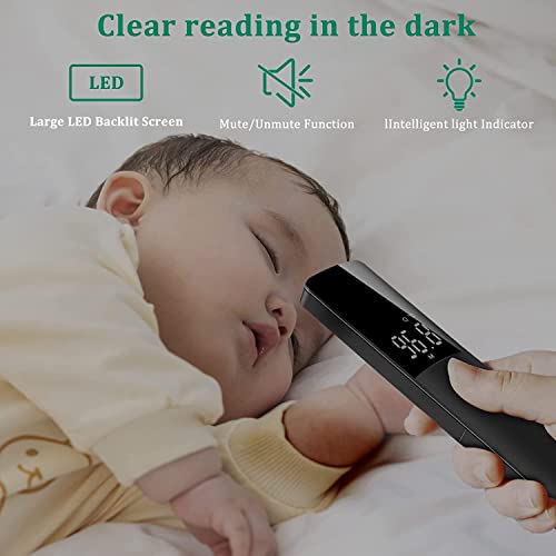 Цифров термометър за челото, за възрастни, деца и бебета, Безконтактен, Одобрен от FSA HSA, Болнични медицински клас (черен)