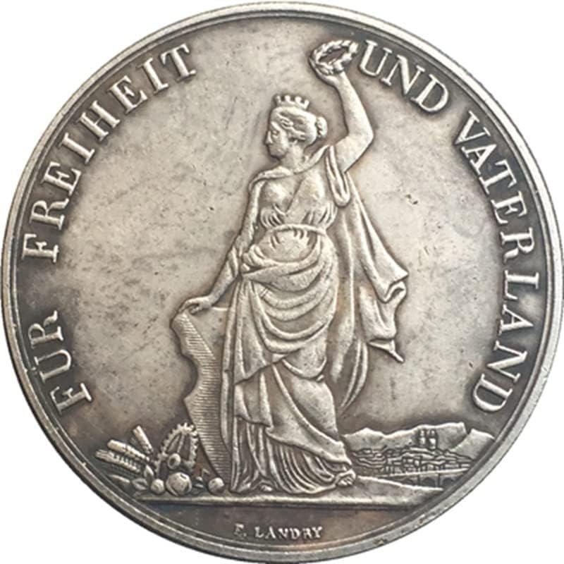 QINGFENG 1872 Конфедерация Монета с Медна сребърно покритие Антични Монети Събиране на монети Занаятите Могат да Взривят