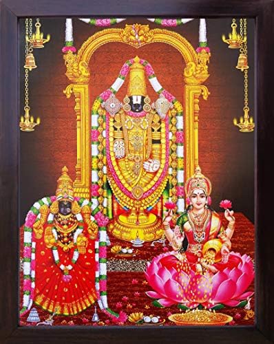 Магазин за занаяти Лорд Баладжи / Tirupati Баладжи/ Венкатешвара/ Лакшмиджи с Баладжи и Богинята Лакшми, Религиозен Плакат, Символ