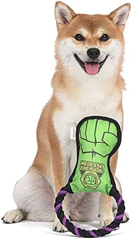 Marvel Comics за домашни любимци Incredible Hulk Веревочная играчка за кучета | Въжето Dog Hulk Toy чудесно за теглене въже за всички кучета Играчка за кучета Официално Лицензирани К?