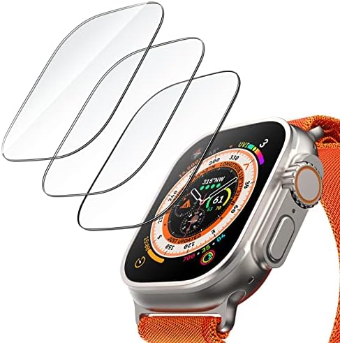 Защитно фолио JETech за Apple Watch Ultra 49 мм Закалено стъкло, HD Clear, 3 опаковки