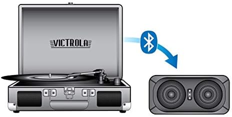 Преносим Чемоданный плейър Victrola Vintage с 3 Скорости и двойно Bluetooth с вградени тонколони | Подобряване на Звук | Включва