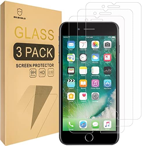 Mr.Щит [3 опаковки] е Предназначена за iPhone 7 Plus / iPhone 8 Plus [Защитен слой от закалено стъкло] [Ультратонкая 0,3 мм, твърдост