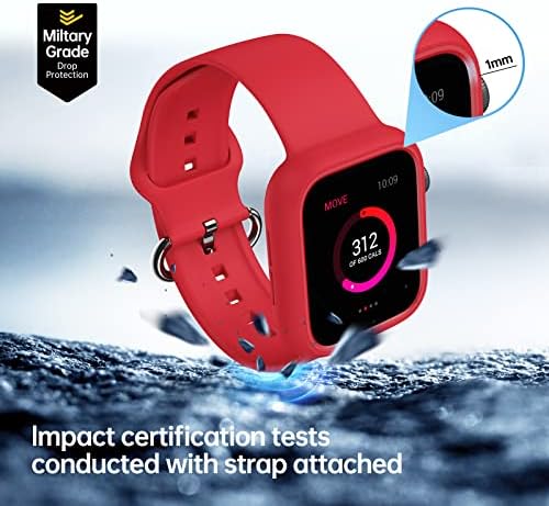 Спортен каишка OIFEN с калъф-броня, съвместим с Apple Watch, Взаимозаменяеми каишка от мек силикон и калъф за Apple Watch Серия