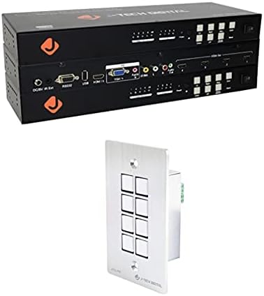 Комплект видеостенного контролер J-Tech Digital с няколко входа и 8-Кнопочной Стенни панела за управление