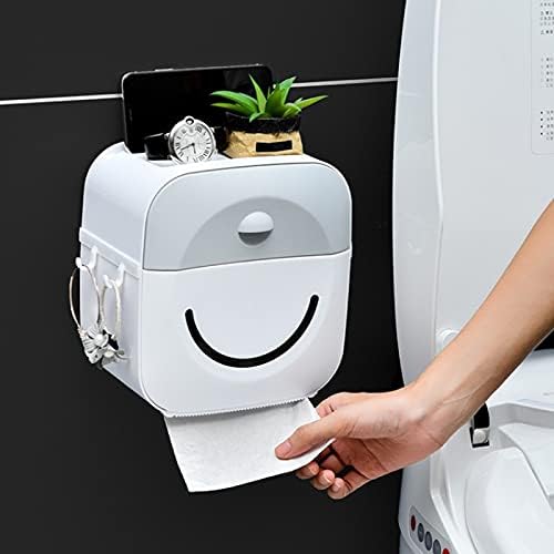 Държач за тоалетна хартия XTYZIL ZQ Мултифункционална Поставка за творчество в кутия за салфетки без пробиване в Банята (Цвят: сив)