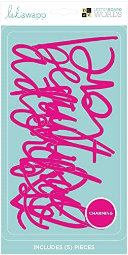 DCWVE Залъгва с изображение на набор от думи Хайди Swapp-Розово-Очарователен (5 бр.) 615091