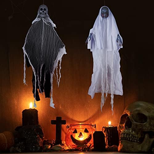 TZSSP 2 Опаковки 38 Хелоуин Окачени Мрачни Жетварите Украса, Скелет Призрак за обитаван от Духове Къща Декор, Реквизит Празнични