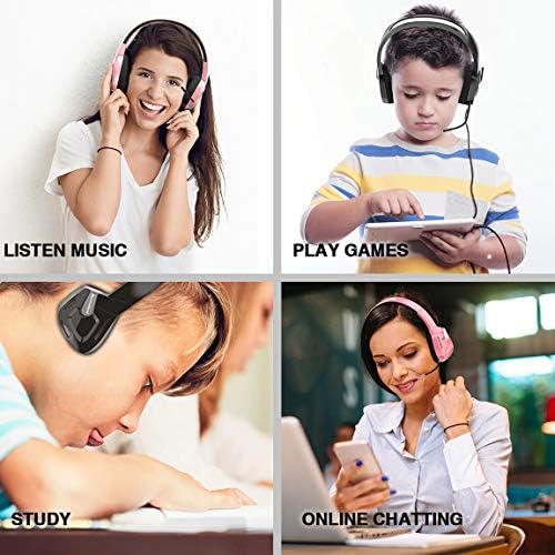 Версия на технологията. Детска стерео слушалки, Сгъваеми слушалки в ушите Подвижен микрофон, 30-мм високоговорители за телефонен чат, PC, PS4, Новият контролер на Xbox One,