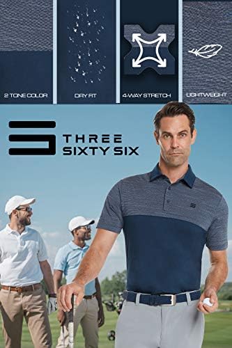Мъжки бързо съхнещи риза за голф Three Sixty Six - Ежедневни риза Поло с къс ръкав, Впитывающая Влагата