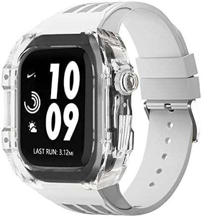 Комплект модификация на Луксозни Прозрачни часа NEYENS, За Apple Watch, Каишка за часовника 45 мм 44 мм, Калъф за часа + Каишка