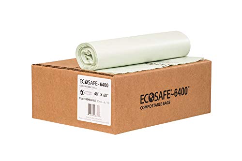 Пакет за компостиране EcoSafe-6400 HB4860-85, Сертифициран за компостиране, обем 64 литра, зелен (2 опаковки по 60 броя)