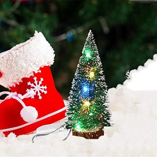 Коледна Украса NSQFKALL с Led Елха, Коледни Настолни Лампи, Мини-Начало Декор, Ловец на светлината на Прозореца (Зелен, M)