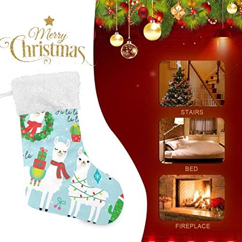 Коледни Чорапи PIMILAGU Коледа и Празници от Лама и Алпака 1 Опаковка 17,7 , Окачените Чорапи за Коледна украса