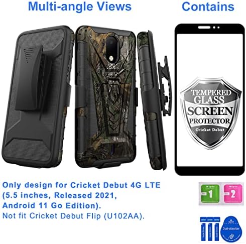 Калъф Ailiber за дебют в крикет, една чанта-кобур AT & T Calypso 2 (U319AA) със защитно фолио за екрана, Кобур с превръщането клипс за колан с поставка за краката, Сверхпрочный уст?