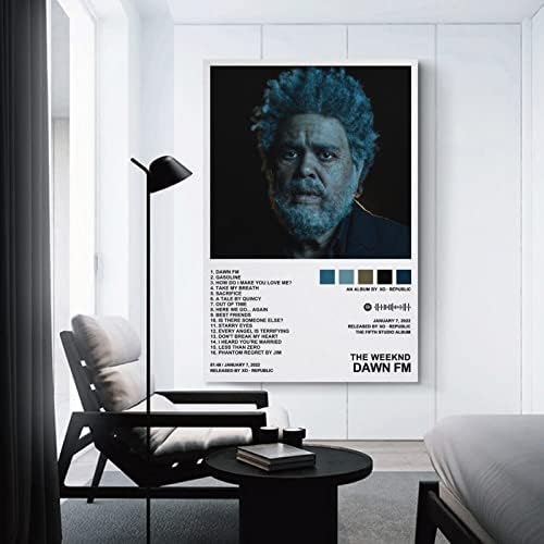 Певицата MEETJE Weeknd – Dawn FM Плакати върху платно Стенно Изкуство Спалня Офис Декор Подаръчен комплект DAYOSIX Без рамка: 12x18