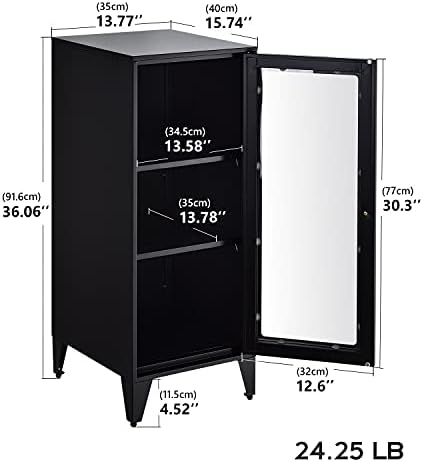 Шкаф за баня с огледало Отделно Стоящ шкаф за съхранение на неща, с едно като и регулируеми рафтове Антре (Цвят: A)