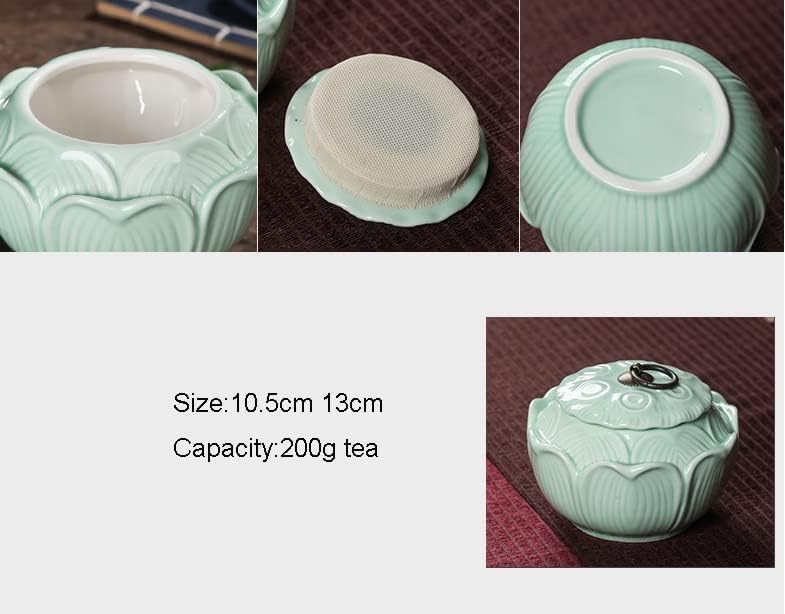 YLYAJY Керамична Форма Чаена Банка Филтъра Подарък Фланец на Резервоара За Съхранение на Глазура Caddy Jar