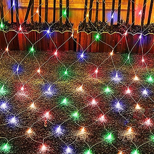 Мрежести гирлянди QDY -Net, 8 режима на осветление, 200/880/2600 led гирлянди, за вътрешна и външна украса, Елха, Феи, партита, сватби, 4 Цветни, 8x10 м 2600 светодиоди