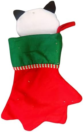 Гигантски Червено-зелена Фетровый Си Сладък Коледен за Отглеждане на котки, Дядо коледа, бях Добър, Забавни Коледни декорации за
