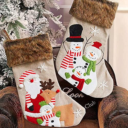 BESTOYARD Коледен Декор 1бр Коледни Чорапи, Чорап Чанта За Чорапи Коледен Декор За Чорапи Коледен Подаръчен Пакет Подарък Чанта