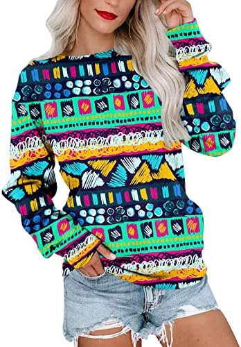 NOKMOPO/ Дамски Пуловер за Есента и Зимата, Модерен Случайни Пуловер с дълги ръкави и Принтом, Пуловер, Топ