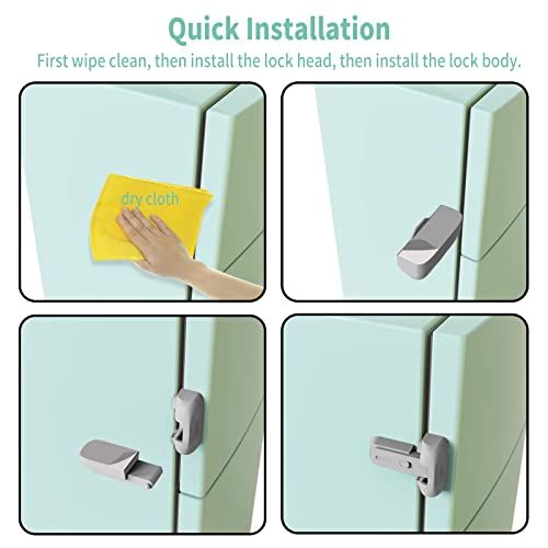 Qinzcp, 1 опаковка, актуализиран Безопасен за деца заключване-капаче за хладилника, за да държи вратата затворена, Защитени от деца