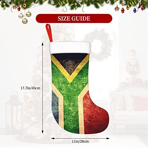 QG ZZX Флаг на Южна Африка Коледа Отглеждане на Коледни Чорапи, Окачен Чорап за Камина 18 Инча Празнична Украса