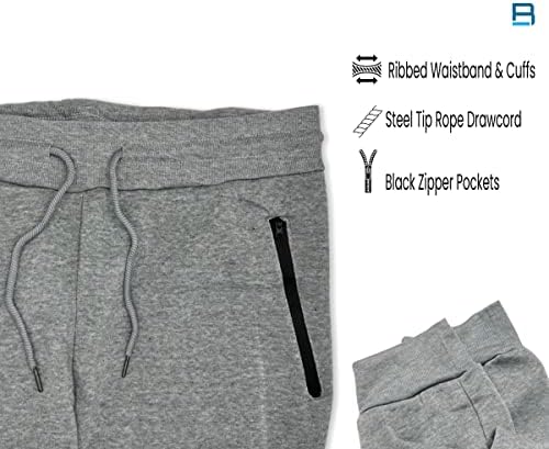 Мъжки спортни панталони RiverBlue Multi-Пакет от руното за бягане с джобове с цип, Еластични маншети и завязками от веревочного кабел