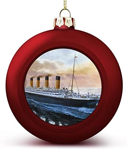 Ретро Титаник на Известния Стар Исторически Коледна Топка Нечупливи Висящи Украси за Коледната Елха Камина Вечерни Декорация на 4 бр.