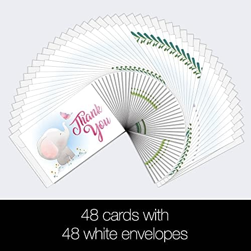 Поздравителни Картички без дърво, Благодарствени картички в Бели пликове за Съчувствие, Детски душ, Абитуриентски, 4x6 инча, Комплект