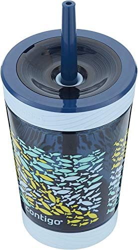 Непроливающийся чаша Contigo Kids обем 14 грама с соломинкой и пластмаса, не съдържа BPA, подходящ за повечето подстаканников и сигурен в съдомиялна машина.
