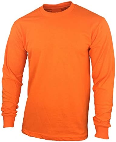 Комплект мъжки ризи за строителни работи с висока видимост и дълъг ръкав (защитен Оранжево, Голям)