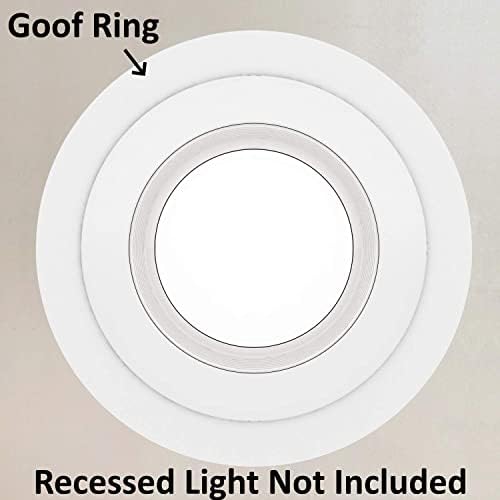 12 Опаковки Гланцов Бял Накладного пръстени Goof за 4-Инчов Вградените лампи Can Down Осветление Light, Външен диаметър 6,7 инча, Вътрешен диаметър 4,2 инча