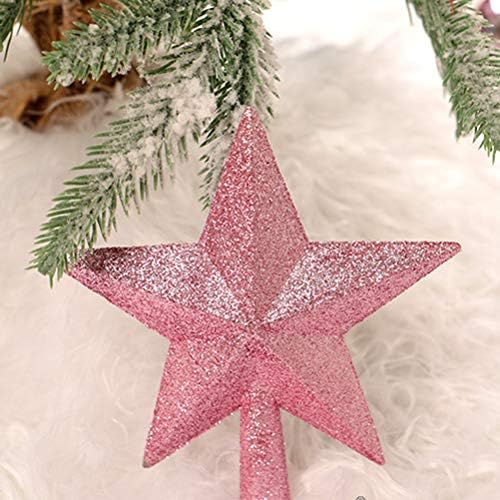 15 см Коледно Дърво, Върхът на Искрящаяся Звезда Сверкающая Подвесная Коледно Дърво, Върхът на Украса Украса на Дома (Розов)