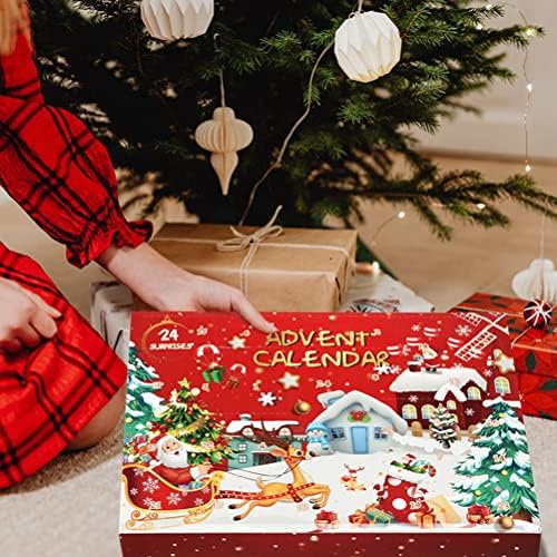2 Кутии Коледен Календар За Обратно Броене Подарък Кутия Адвент-Календар С Висулка Подарък Кутия Комплект