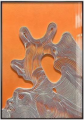 Обемна Декоративна картина за хола, Постмодернистский Светъл Луксозен Абстрактен Стил, Ръчно изработени, Метална рамка със Стъклени