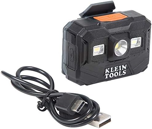 Вафен Klein Tools 60345 с пълни полета без вентилация и акумулаторна led налобной лампа 56062 за шлемове Klein, 300 Лумена, работи
