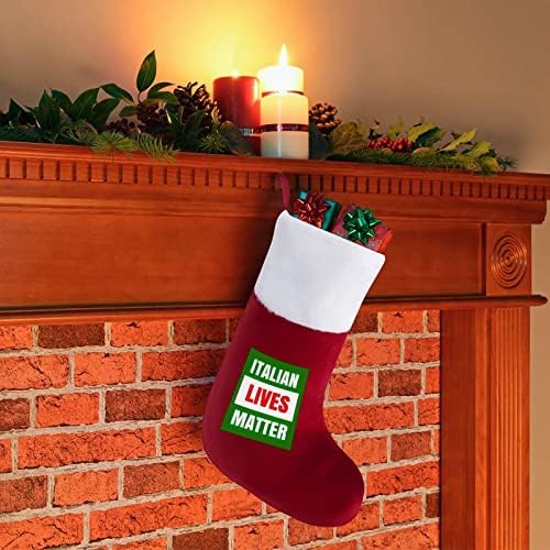Италиански Коледни Чорапи Lives Matter с Плюшени Висулки с Камина за Домашен интериор Елхи