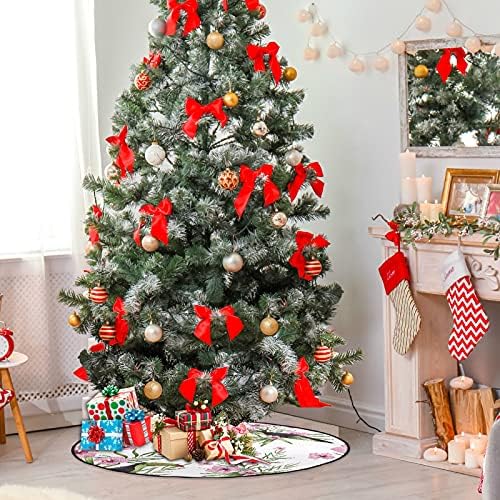 xigua Коледно Дърво Мат Динозавър Toucan Цвете Птици Коледно Дърво Поставка Мат Коледно Дърво Пола Коледна празнична Украса за Дома