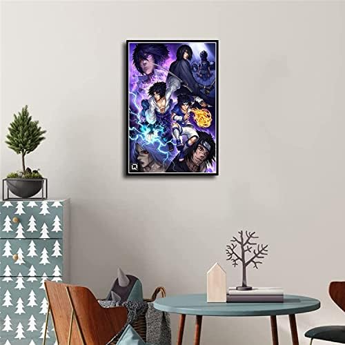 Плакати с аниме Вдъхновяващи растеж, Стенен декор за стаята тийнейджъри (Саске Учиха, 8 × 12 см - Без рамка)
