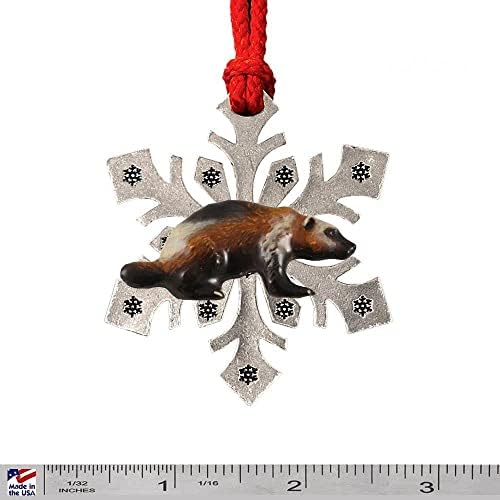 Подарък под формата на снежинки с ръчно рисувани под формата на Върколаци ръчно изработени за украса на празнични венци и на коледни елхи - Произведено в САЩ - ИНВ MP1