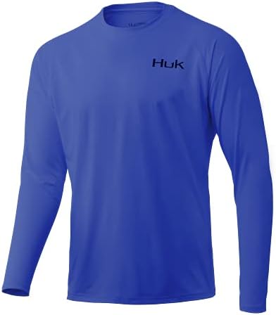Мъжка риза HUK с флага на сащ Pursuit | За риболов с дълъг ръкав и защита от Слънцето +30 UPF