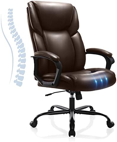 Работно кресло за ръководители, с Регулируема Висока Облегалка Ергономичен Въртящо се Работно Кресло За мениджъри, Компютърен Стол