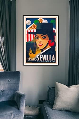 Eflormes Feria De Sevilla Плакати Реколта Пътуване Личност Картина на Стенно Изкуство Платно Плакати Модерният Домашен Интериор на Стаята Подаръци 12x18 инча, Без Рамка