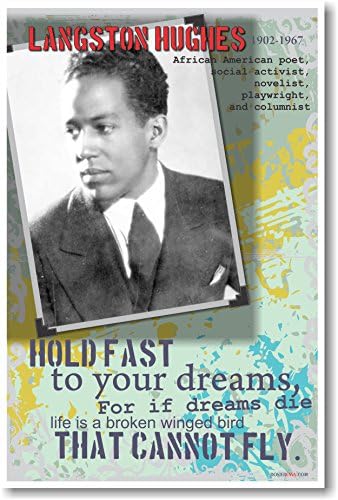 Лэнгстон Хюз - афроамериканский поет, Обществен деец, романист, Драматург и журналист - Готин плакат