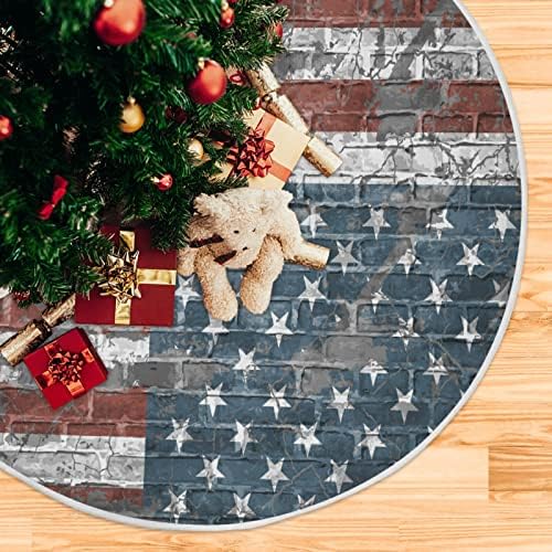 Oarencol Американски Флаг Стенни Пола за Коледно 36 инча Коледна Празнична Парти Коледа Мат Декорация