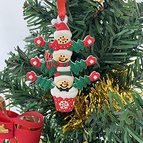 Име в Саксия Коледни САМ Завод Дърво Висулка Семеен Снежен човек Висулка Коледен Тънък Прозрачен Кабел за