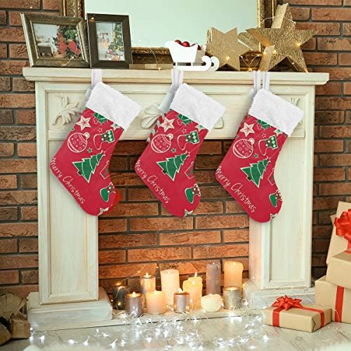 Коледни Чорапи ALAZA, Весела Коледна Украса, Класически Персонализирани Големи Чулочные Украса за Семейни Тържества, декорация за