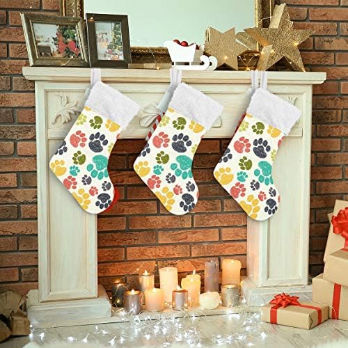 Коледни Чорапи ALAZA, Класически Персонализирани Големи Чорапи за Кучета, Украса за Семейни Тържества, декорация за Партита, 1 опаковка,